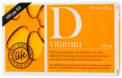 D-vitamiini, 100 mcg, 90 kaps