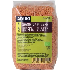 Kokonainen punainen (ruskea) linssi, 500 g