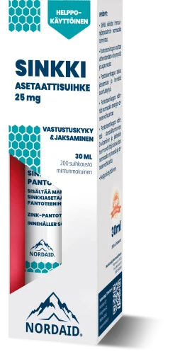 Nordaid Sinkkiasetaatti-pantoteenihapposuihke 30 ml