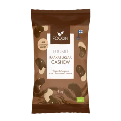 Raakasuklaakuorrutetut cashew-pähkinät, 60 g