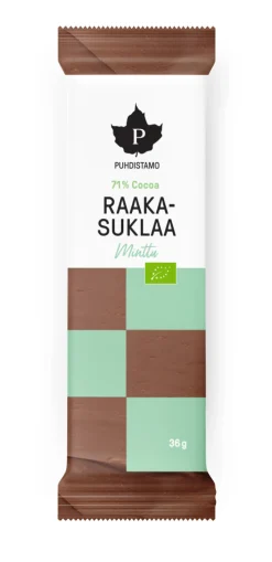 Raakasuklaa, minttu, 36 g