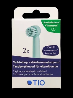 TIO Kasvipohjaiset vaihtoharjat Oral-B sähköhammasharjaan 2 kpl, Lagoon / Pebble