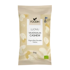 Valkosuklaakuorrutettu cashew, 60g